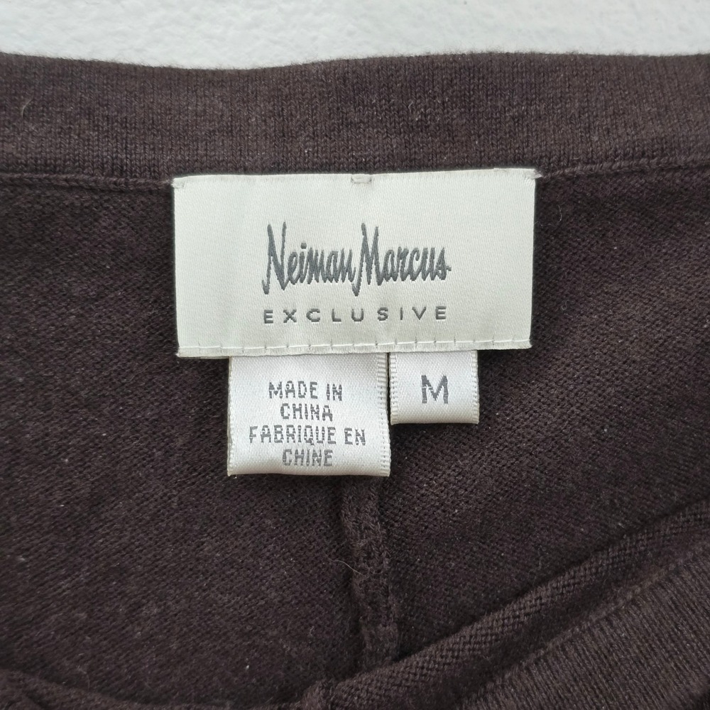 Neiman Marcus Silk Cashmere Knit Leggings Brown Slim Fit Pants Womens Medium - Picture 4 of 5